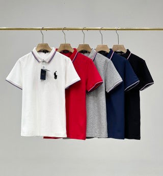 Ralph Lauren Contrast Stripe Trim Piqué Polo Shirt