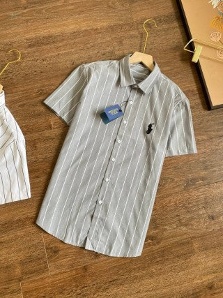 Ralph Lauren Shirt Classic Stripe Short Sleeve Button Down Shirt