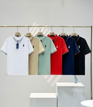 Ralph Lauren Tipped Trim 64s Cotton Mesh Polo Shirt
