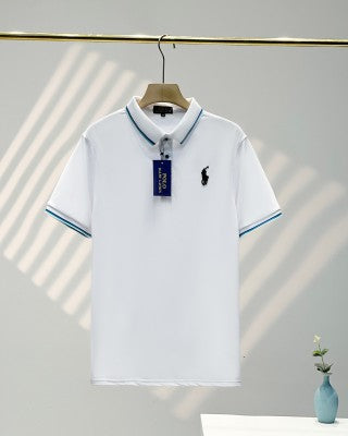 Ralph Lauren Tipped Trim 64s Cotton Mesh Polo Shirt