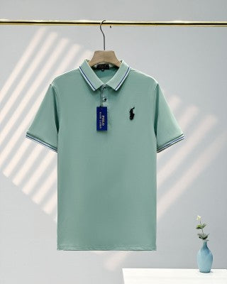 Ralph Lauren Tipped Trim 64s Cotton Mesh Polo Shirt