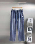 Ralph Lauren Pants Washed Cotton Drawstring Straight-Leg Trousers