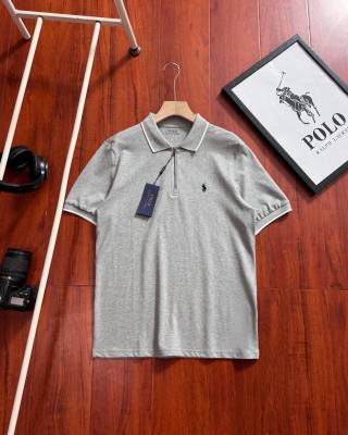 Ralph Lauren Half-Zip Contrast Trim Cotton Piqué Polo Shirt