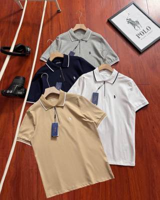 Ralph Lauren Half-Zip Contrast Trim Cotton Piqué Polo Shirt