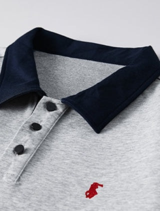 Ralph Lauren Contrast Collar Long Sleeve Polo Shirt