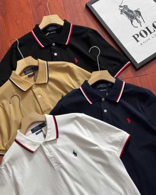 Ralph Lauren Contrast Stripe Cotton Piqué Polo Shirt