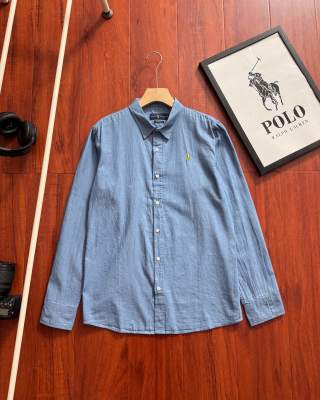 Ralph Lauren Shirt Lightweight Washed Tencel Denim Long Sleeve