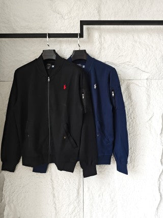 Ralph Lauren Outerwear Ribbed Bomber Zip Jacket