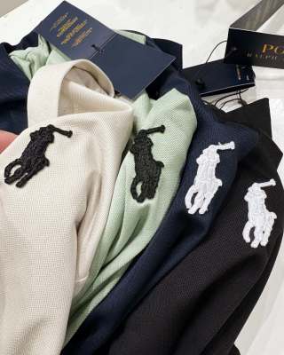 Ralph Lauren Contrast Placket Ice Silk Polo Shirt