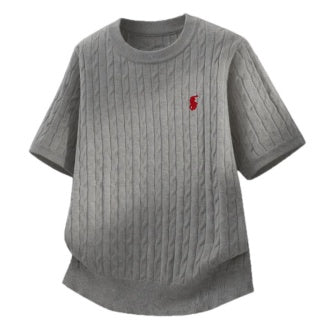 Ralph Lauren T-shirt Cable Knit Short Sleeve Crewneck Tee