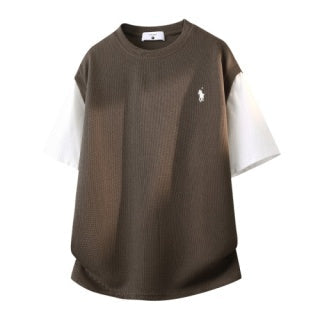 Ralph Lauren T-shirt Waffle Colorblock Pony Crew Neck Tee