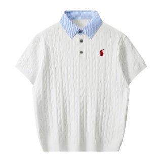 Ralph Lauren Cable Knit Collar Polo Shirt