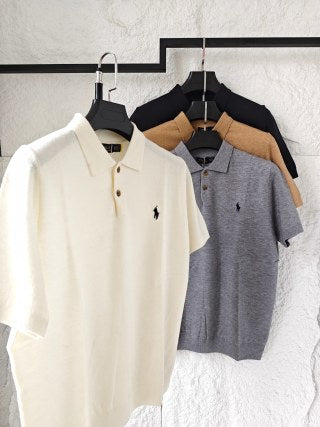 Ralph Lauren Solid Knit Short Sleeve Polo Shirt