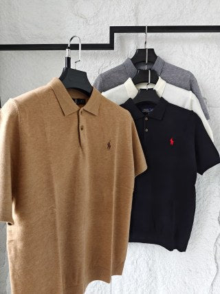 Ralph Lauren Solid Knit Short Sleeve Polo Shirt