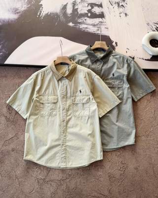 Ralph Lauren Shirt Cotton Utility Pocket Short Sleeve Shirt