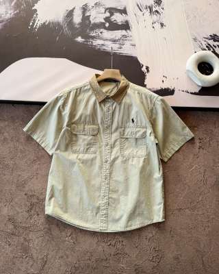 Ralph Lauren Shirt Cotton Utility Pocket Short Sleeve Shirt