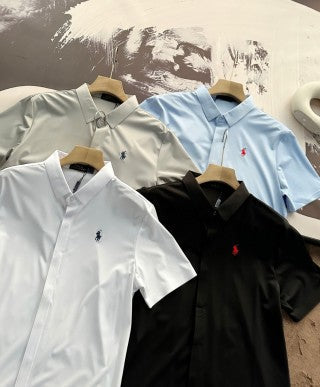 Ralph Lauren Shirt Solid Short Sleeve Button-Up Shirt