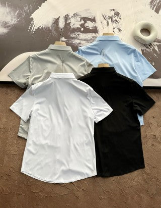 Ralph Lauren Shirt Solid Short Sleeve Button-Up Shirt