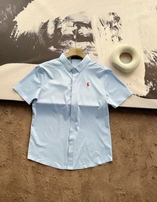Ralph Lauren Shirt Solid Short Sleeve Button-Up Shirt