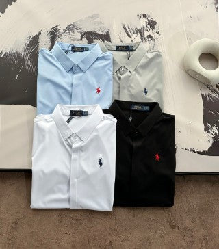 Ralph Lauren Shirt Solid Short Sleeve Button-Up Shirt