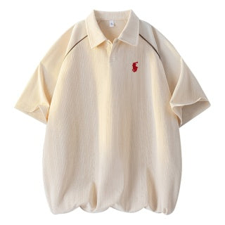 Ralph Lauren Polo Shirt Textured Raglan Short Sleeve Polo