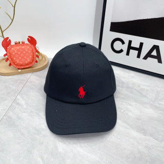 Ralph Lauren Hat Black Red Pony Clean-Crown Baseball Cap