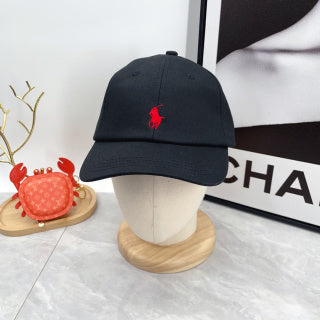 Ralph Lauren Hat Black Red Pony Clean-Crown Baseball Cap