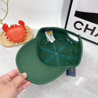 Ralph Lauren Hat Green Tonal Pony Curved-Brim Baseball Cap