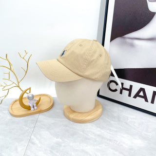 Ralph Lauren Hat Oat Beige Blue Pony Low-Profile Baseball Cap