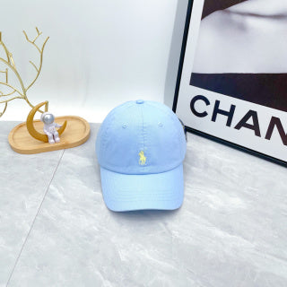 Ralph Lauren Hat Baby Blue Pale Yellow Pony Baseball Cap