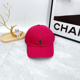 Ralph Lauren Hat Raspberry Red Navy Pony Curved-Brim Baseball Cap