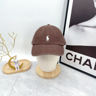 Ralph Lauren Hat Cocoa Brown White Pony Curved Brim Cap