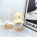 Ralph Lauren Hat Pale Sand Navy Pony Curved Brim Cap