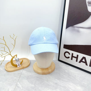 Ralph Lauren Hat Pastel Blue White Pony Minimal Baseball Cap