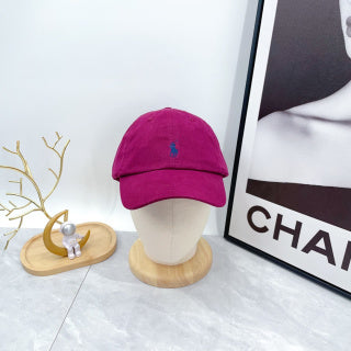 Ralph Lauren Hat Fuchsia Blue Pony Curved-Brim Baseball Cap