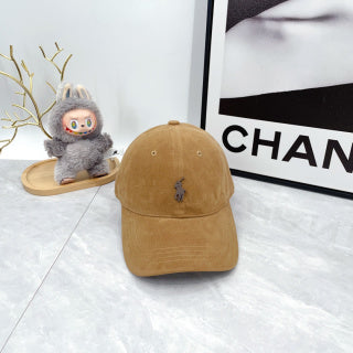 Ralph Lauren Hat Camel Brown Dark Pony Soft Texture Baseball Cap