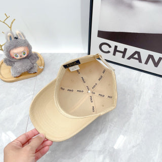 Ralph Lauren Hat Beige Wordmark Embroidered Baseball Cap