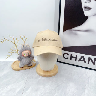 Ralph Lauren Hat Beige Wordmark Embroidered Baseball Cap