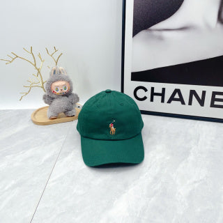 Ralph Lauren Hat Classic Green Baseball Cap with Front Polo Bear Embroidery