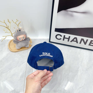 Ralph Lauren Hat Cobalt Blue Baseball Cap with Front Polo Bear Embroidery