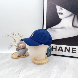 Ralph Lauren Hat Cobalt Blue Baseball Cap with Front Polo Bear Embroidery