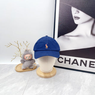 Ralph Lauren Hat Cobalt Blue Baseball Cap with Front Polo Bear Embroidery