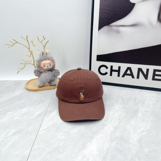 Ralph Lauren Hat Cocoa Brown Baseball Cap with Front Polo Bear Embroidery