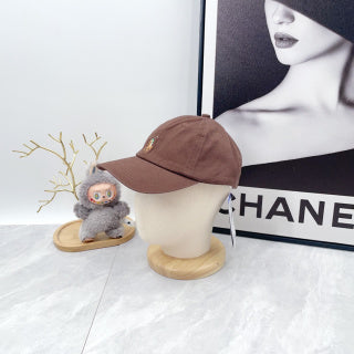 Ralph Lauren Hat Cocoa Brown Baseball Cap with Front Polo Bear Embroidery