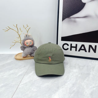 Ralph Lauren Hat Muted Olive Baseball Cap with Front Polo Bear Embroidery