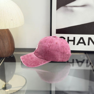 Ralph Lauren Hat Washed Rose Pink Baseball Cap with White Pony Embroidery