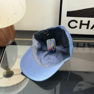 Ralph Lauren Hat Washed Cornflower Blue Baseball Cap with Multicolor Front Embroidery