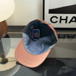 Ralph Lauren Hat Dusty Terracotta Baseball Cap with Multicolor Front Embroidery