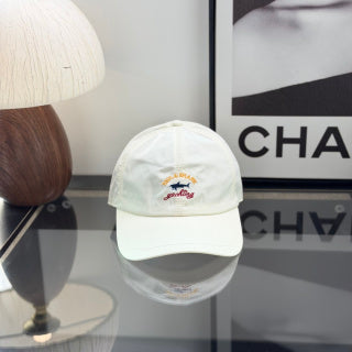 Ralph Lauren Hat Ivory Baseball Cap with Multicolor Front Embroidery