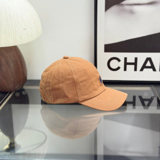 Ralph Lauren Hat Caramel Tan Baseball Cap with Navy Pony Embroidery